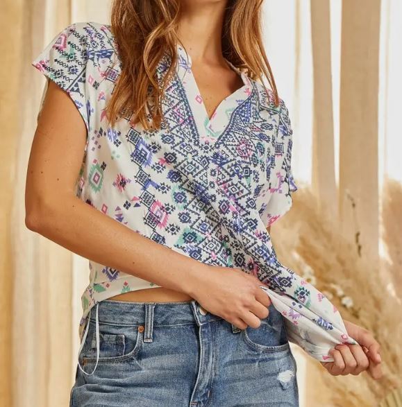 White Embroidered Top